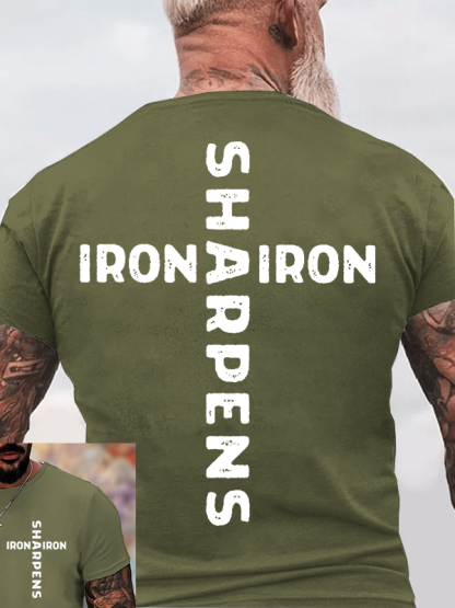 Iron Sharpens Iron Jesus God Christian Cotton T-Shirt