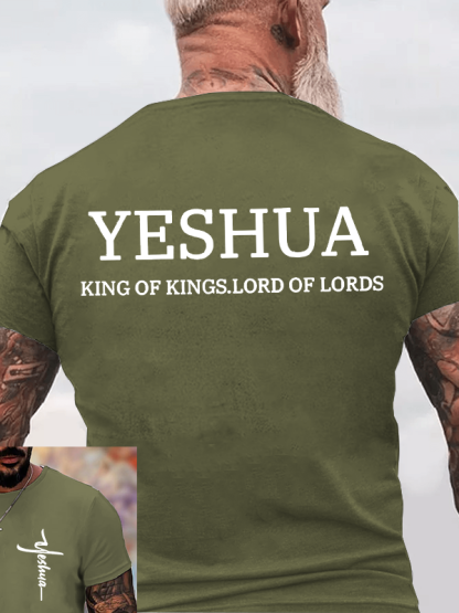 Yeshua King Of Kings Lord Of Lords Jesus God Christian Cotton T-Shirt