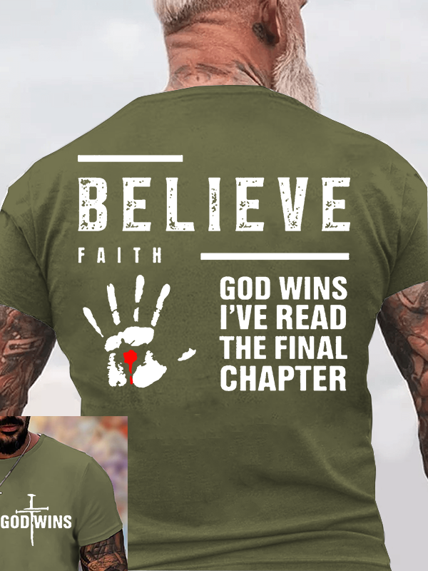 God Wins Jesus God Christian Cotton T-Shirt