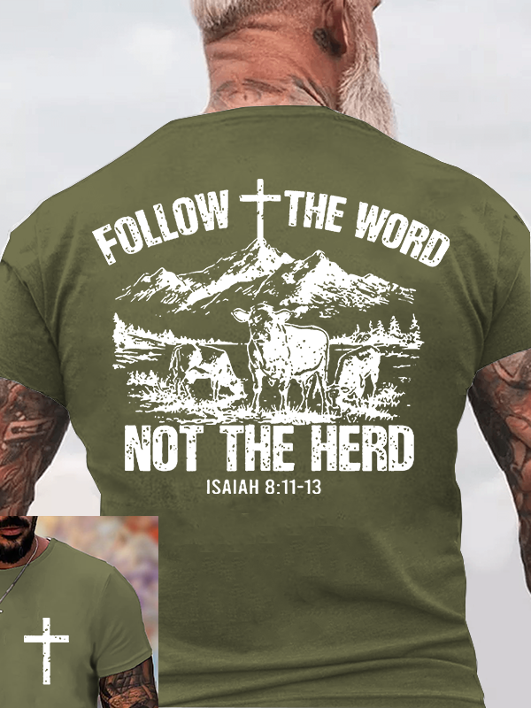 Follow The Word, Not The Herd Jesus God Christian Cotton T-Shirt