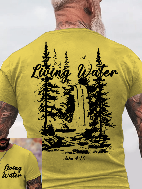 Living Water Jesus God Christian Cotton T-Shirt