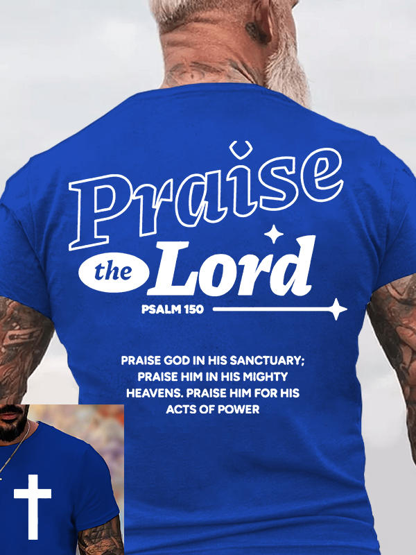 Praise The Lord Jesus God Christian Cotton T-Shirt
