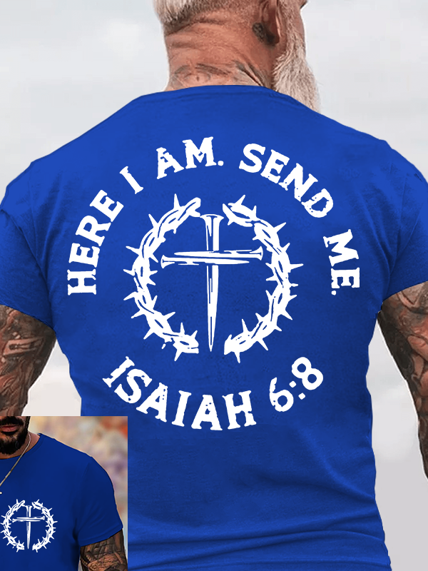 Here I Am, Send Me Jesus God Christian Cotton T-Shirt