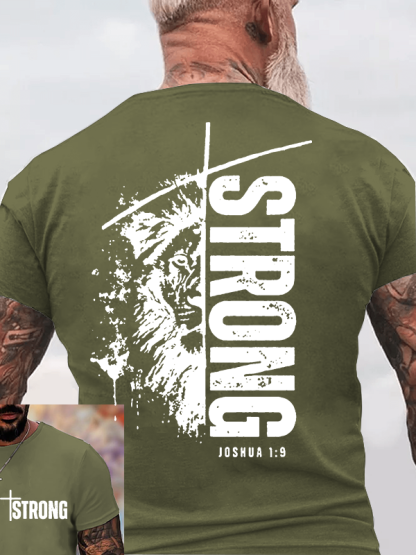 Strong Lion of Judah Jesus God Christian Cotton T-Shirt
