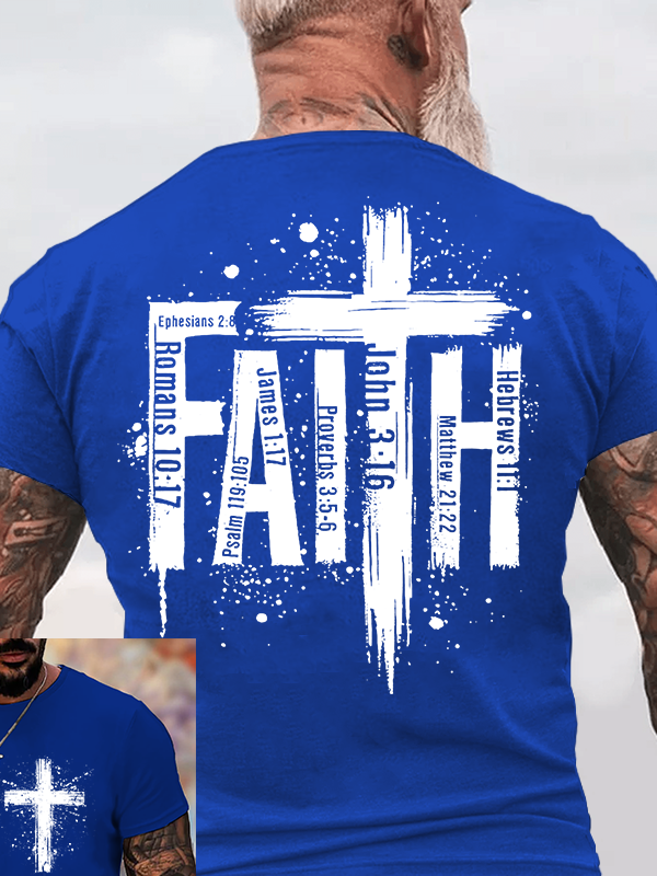 Faith Cross Jesus God Christian Cotton T-Shirt