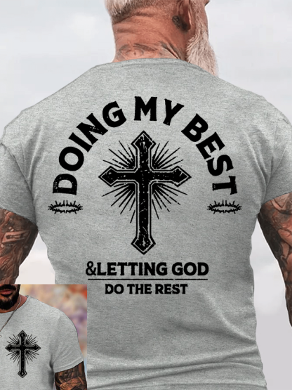 Let God Do The Rest Jesus God Christian Cotton T-Shirt