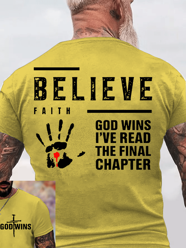 God Wins Jesus God Christian Cotton T-Shirt