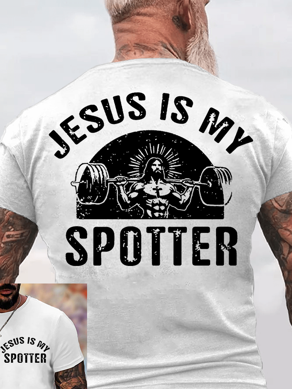 Jesus Is My Spotter Jesus God Christian Cotton T-Shirt
