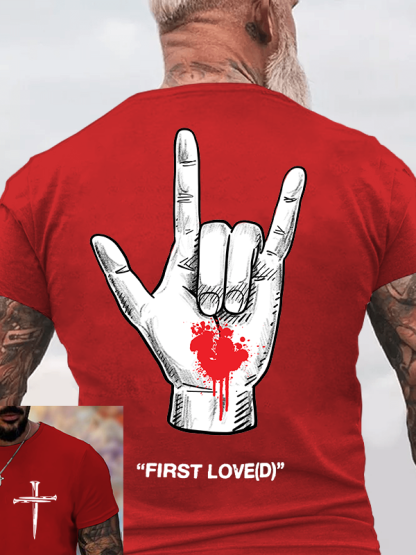 First Loved Jesus God Christian Cotton T-Shirt