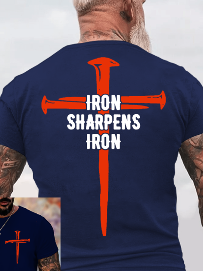Iron Sharpens Iron Jesus God Christian Cotton T-Shirt