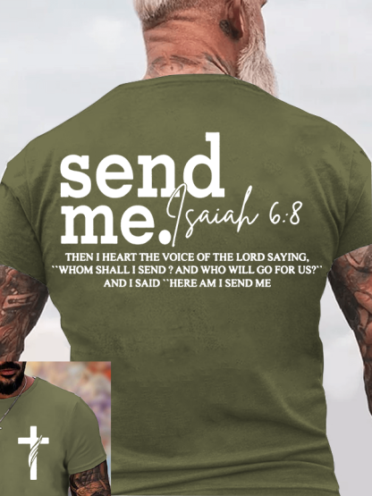 Send Me Isaiah 6:8  Jesus God Christian Cotton T-Shirt