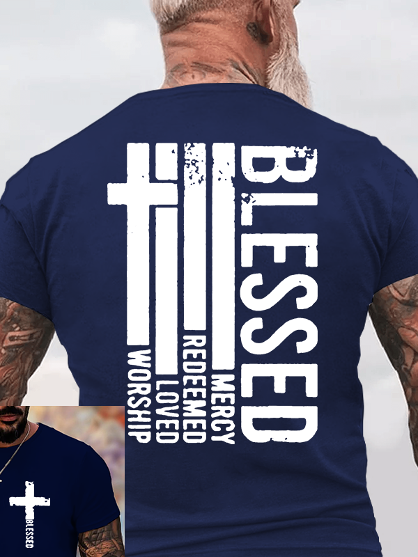Blessed Jesus God Christian Cotton T-Shirt
