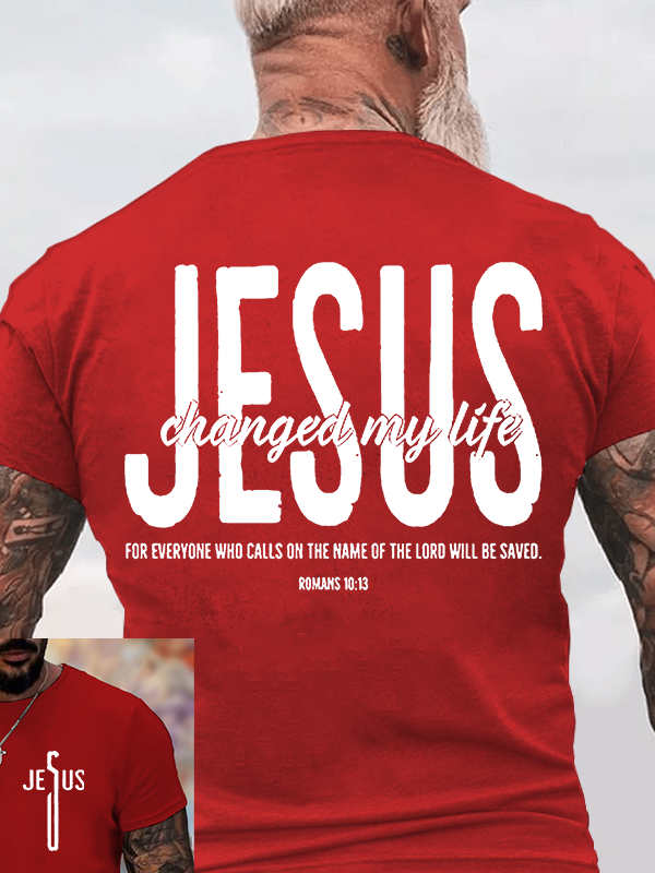 Jesus Changed My Life Jesus God Christian Cotton T-Shirt