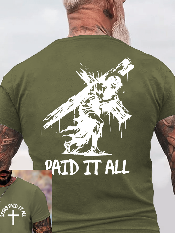 Jesus Paid It All Jesus God Christian Cotton T-Shirt