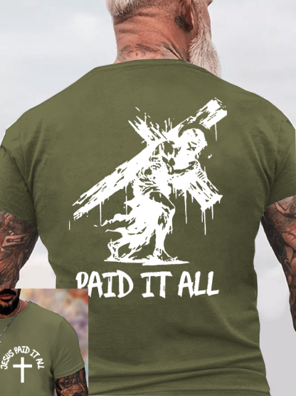 Jesus Paid It All Jesus God Christian Cotton T-Shirt