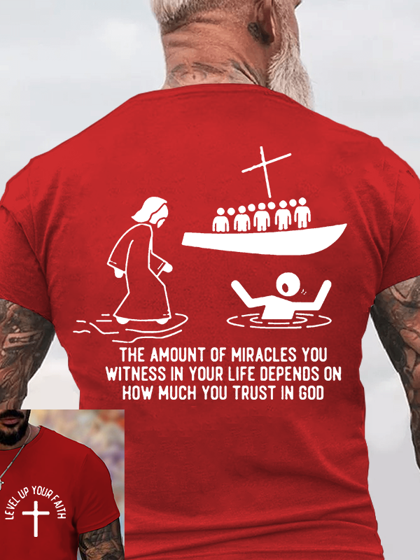 Level Up Your Faith  Jesus God Christian Cotton T-Shirt
