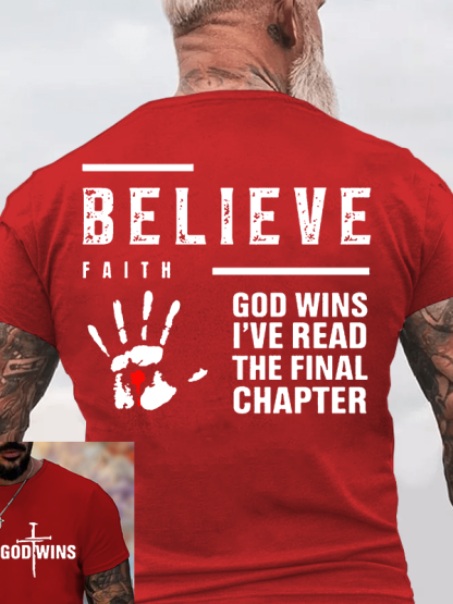 God Wins Jesus God Christian Cotton T-Shirt