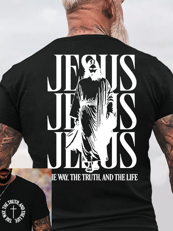 Man Of God Husband Dad Jesus God Christian Cotton T-Shirt