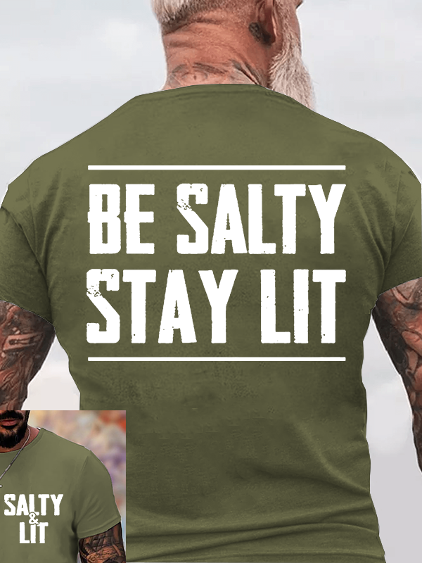 Be Salty Stay Lit  Jesus God Christian Cotton T-Shirt