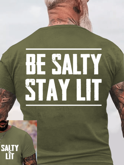 Be Salty Stay Lit  Jesus God Christian Cotton T-Shirt