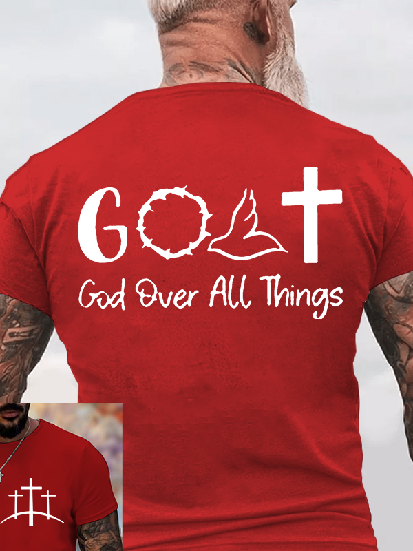 GOAT - God Over All Things Jesus God Christian Cotton T-Shirt