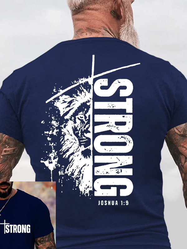 Strong Lion of Judah Jesus God Christian Cotton T-Shirt