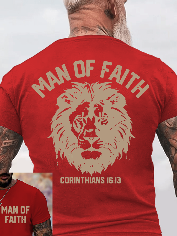 Man Of Faith Jesus God Christian Cotton T-Shirt
