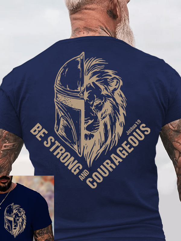Be Strong and Courageous Jesus God Christian Cotton T-Shirt