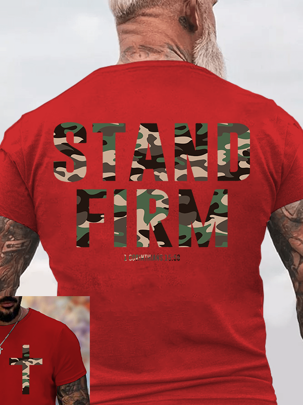 Stand Firm Jesus God Christian Cotton T-Shirt