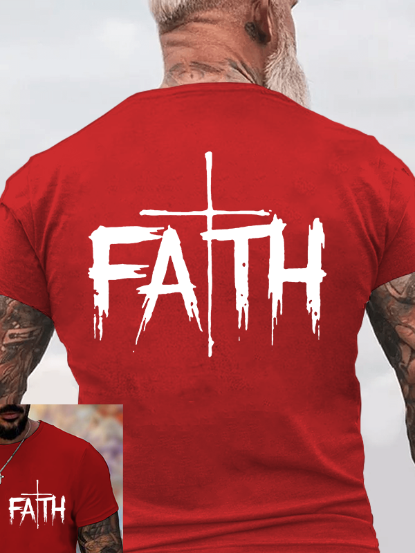  Faith Cross Jesus God Christian Cotton T-Shirt