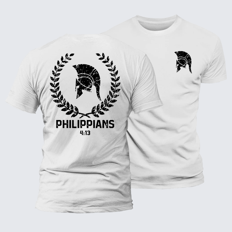 Philippians 4:13 Jesus God Christian Premium Mercerized Cotton Tee