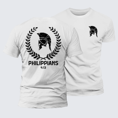 Philippians 4:13 Jesus God Christian Premium Mercerized Cotton Tee