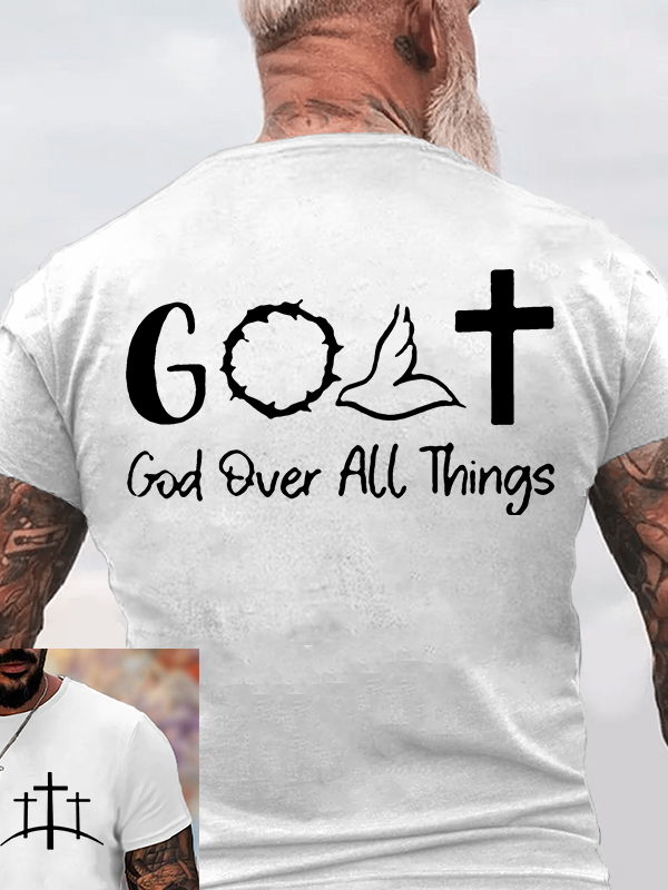 GOAT - God Over All Things Jesus God Christian Cotton T-Shirt