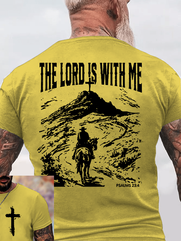 The Lord Is With Me Jesus God Christian Cotton T-Shirt