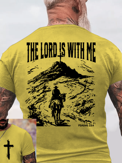 The Lord Is With Me Jesus God Christian Cotton T-Shirt