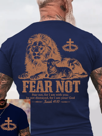 Fear Not For I Am With You Jesus God Christian Cotton T-Shirt