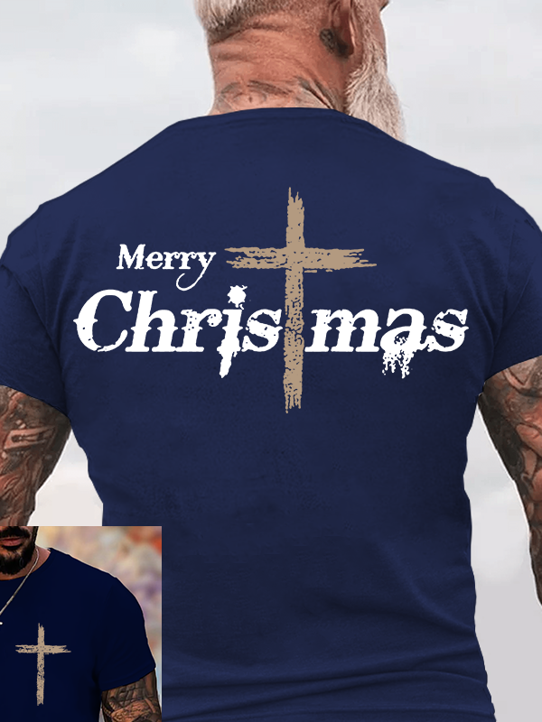 Merry Chrismas  Jesus God Christian Cotton T-Shirt