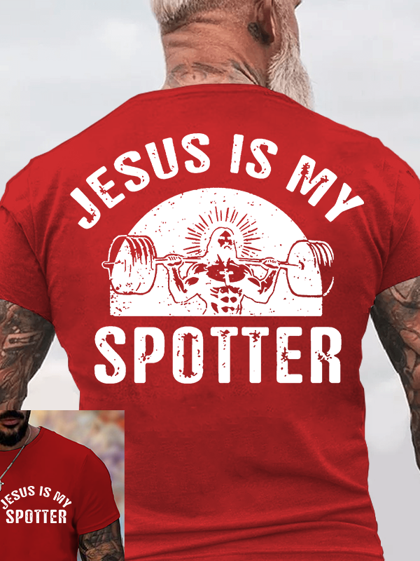 Jesus Is My Spotter Jesus God Christian Cotton T-Shirt