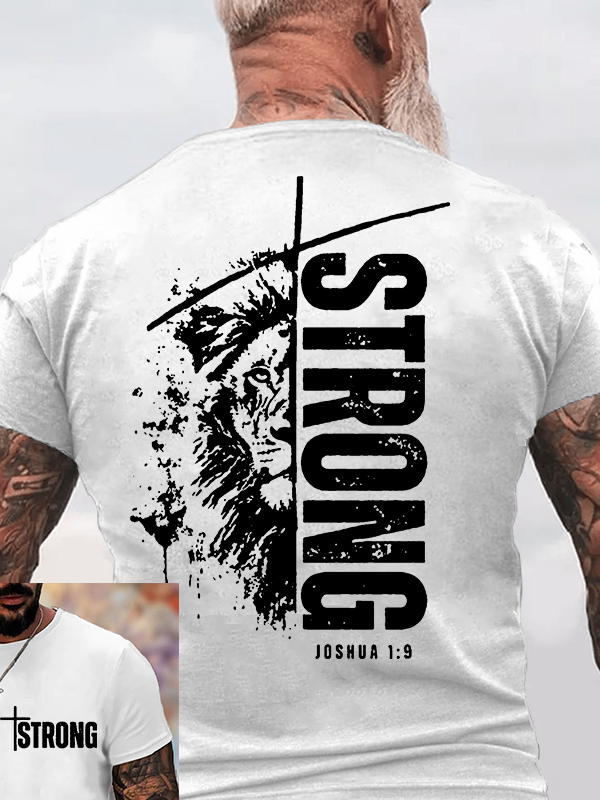 Strong Lion of Judah Jesus God Christian Cotton T-Shirt
