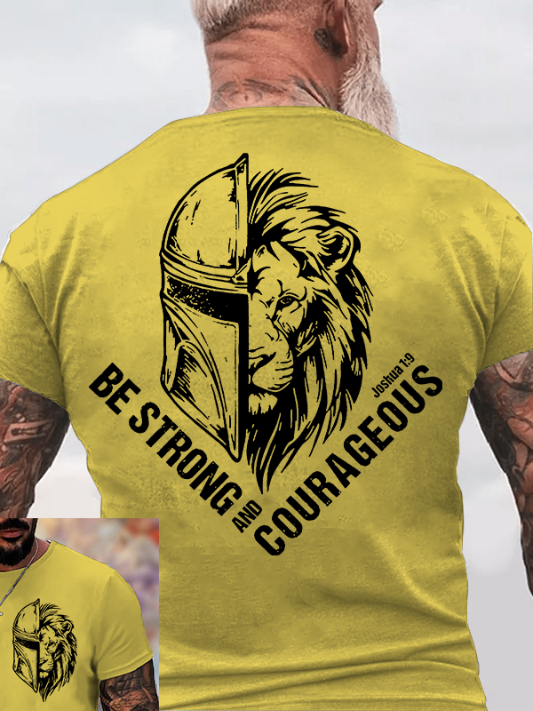 Be Strong and Courageous Jesus God Christian Cotton T-Shirt