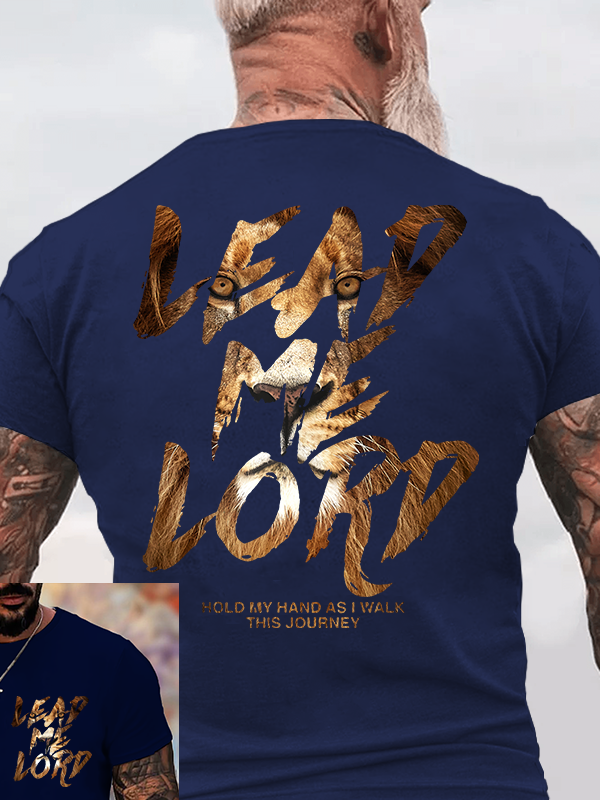 Lead Me Lord Lion Jesus God Christian Cotton T-Shirt