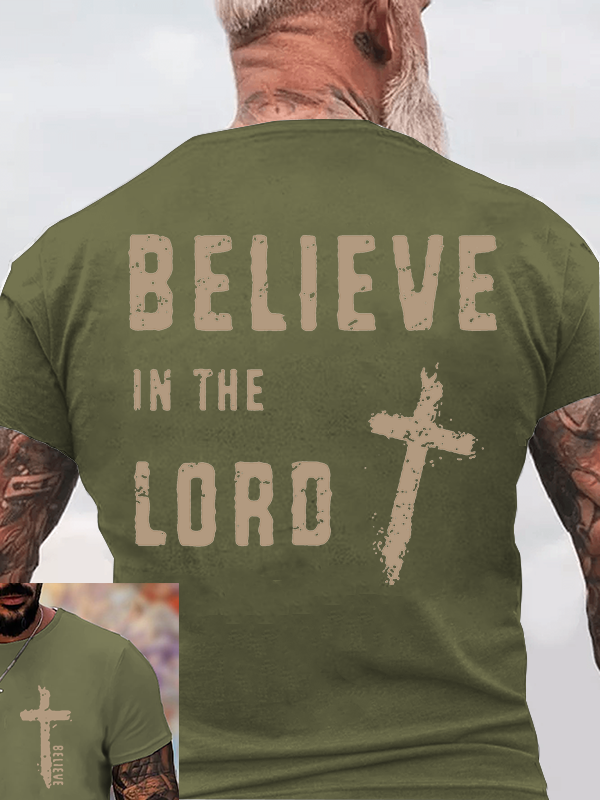 Believe In The Lord Jesus God Christian Cotton T-Shirt