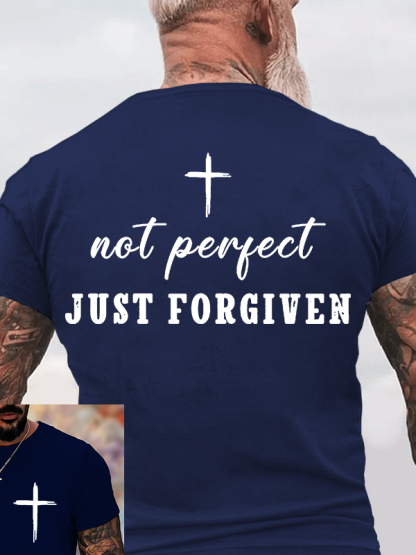 Not Perfect Just Forgiven Jesus God Christian Cotton T-Shirt
