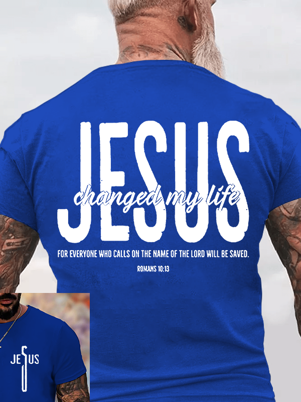 Jesus Changed My Life Jesus God Christian Cotton T-Shirt