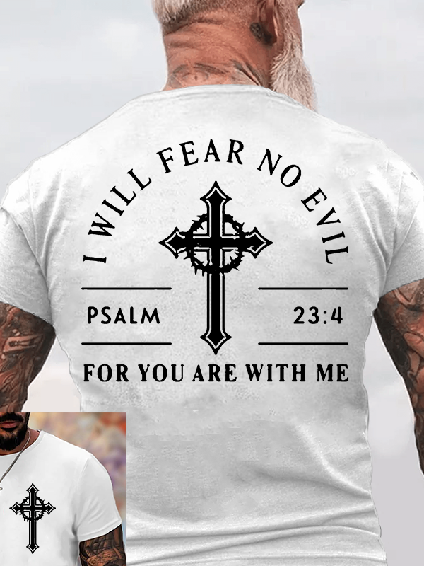  I Will Fear No Evil Jesus God Christian Cotton T-Shirt
