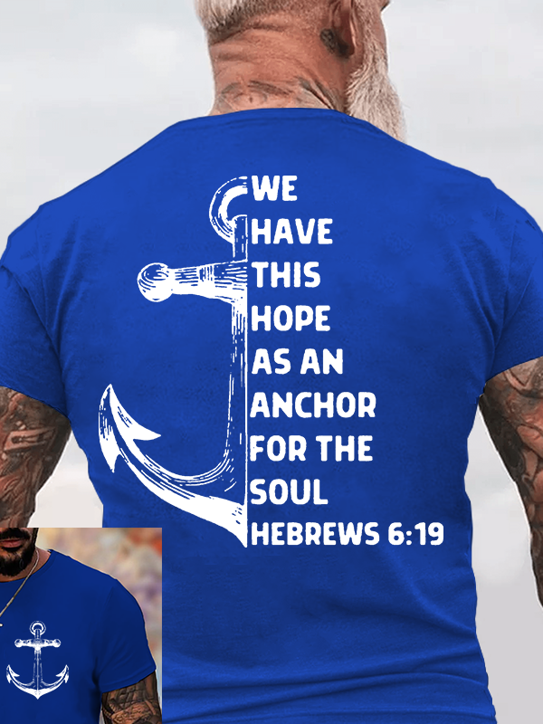 Hope As Anchor Jesus God Christian Cotton T-Shirt