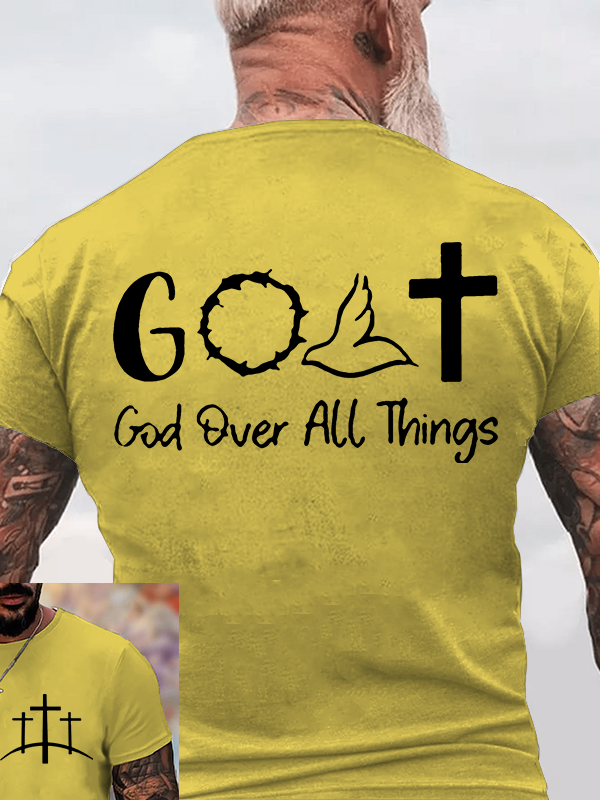GOAT - God Over All Things Jesus God Christian Cotton T-Shirt