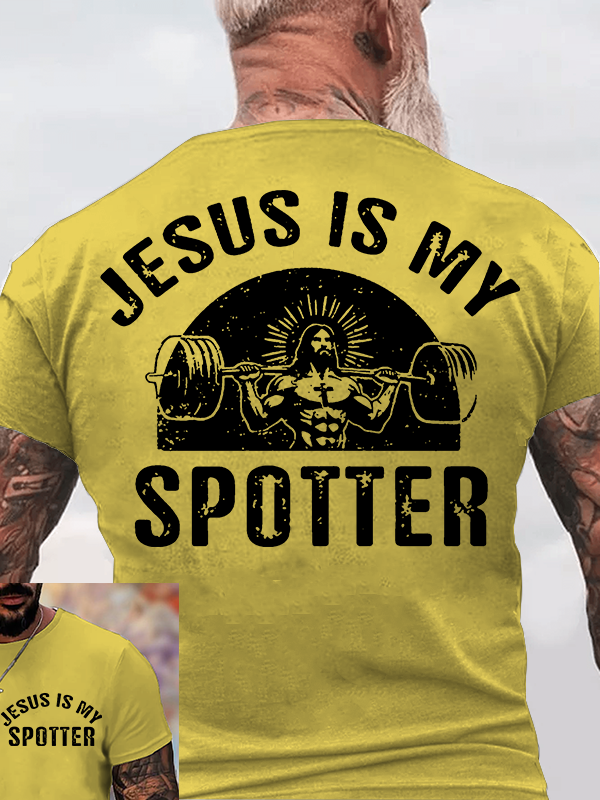 Jesus Is My Spotter Jesus God Christian Cotton T-Shirt