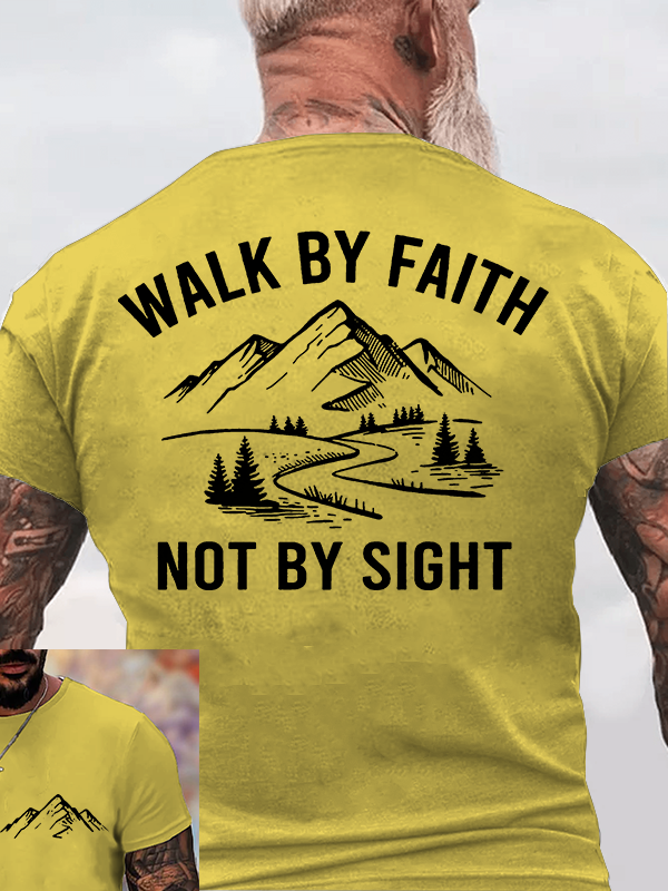 Walk By Faith Jesus God Christian Cotton T-Shirt