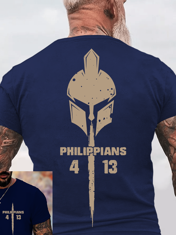 Philippians 4:13 Jesus God Christian Cotton T-Shirt